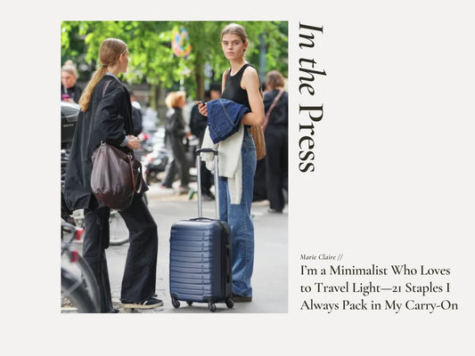 In The Press // Marie Claire // - I’m a Minimalist Who Loves to Travel Light—21 Staples I Always Pack in My Carry-On