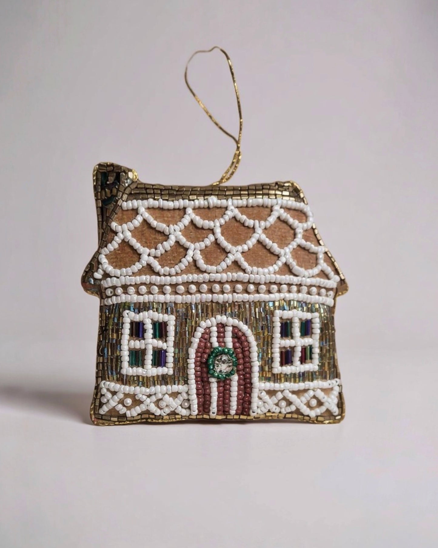 gingerbread cabin ornament set