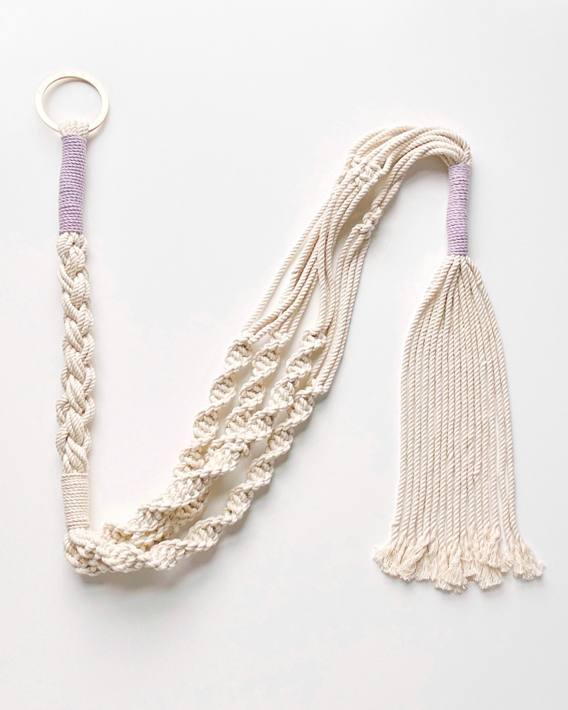 macrame plant hanger flat Trina Macrame Plant Hanger Thistle