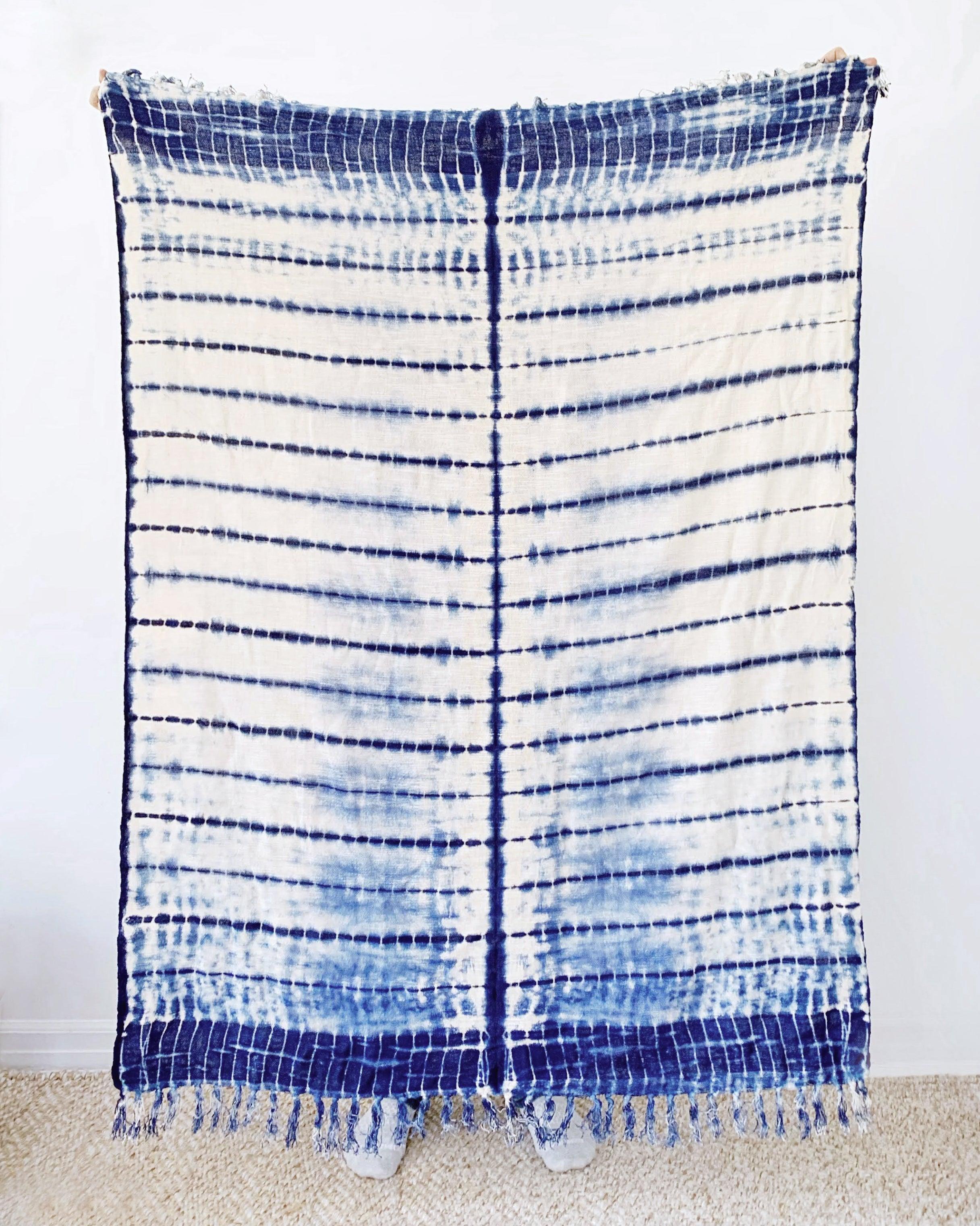 indigo shibori throw PILLOWPIA